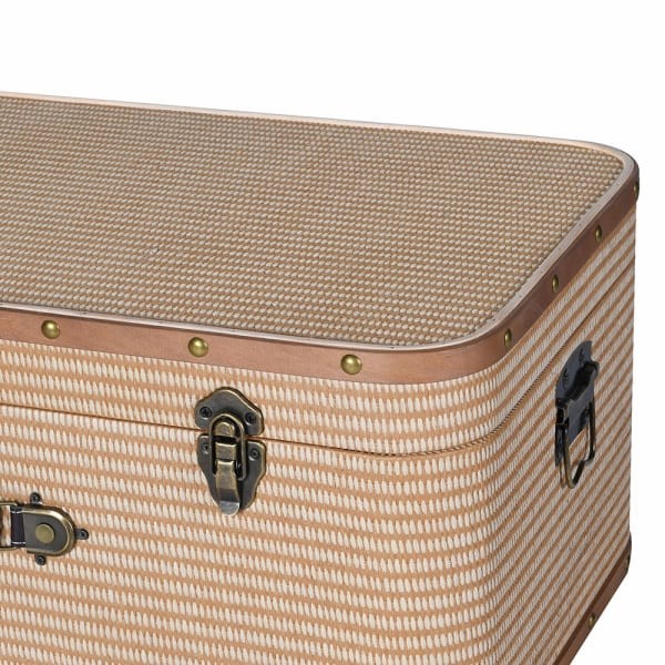Beige Zelten trunks with brown decorative trims