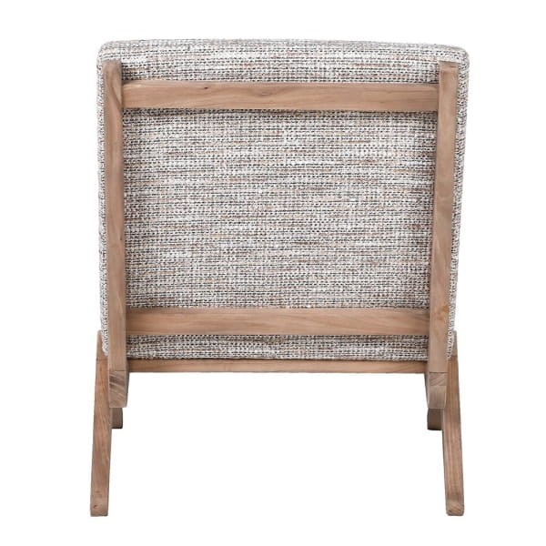 Retro Mode grey accent chair with wooden frame