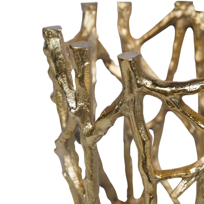 Gold openwork candle holder for a dining table