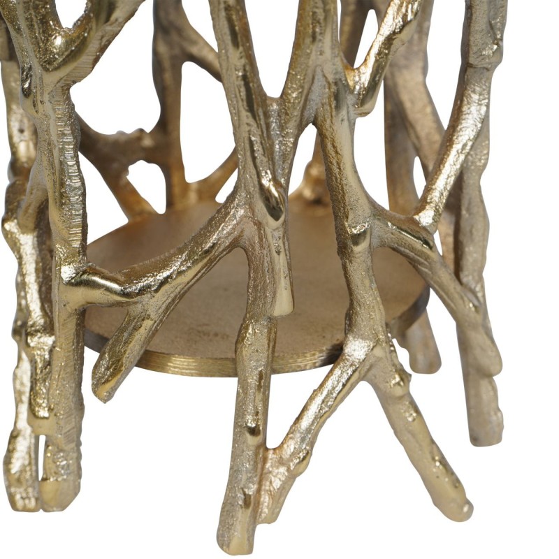 Sloane Gold candle holder styled on a console table