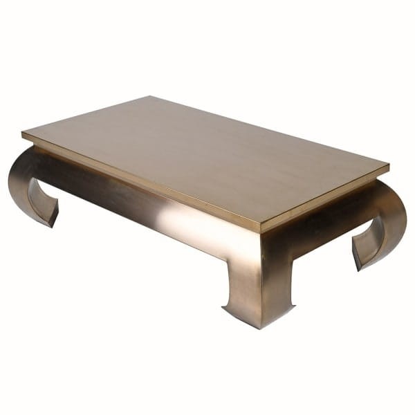 Gold Stainless Steel Coffee Table 140 cm – Large Rectangular Coffee Table