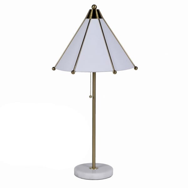 Luxury Gold Table Lamp, 73 cm – Marble Base, Gold Details & Linen Shade