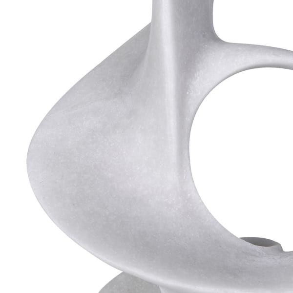 Maldon White Abstract Sculpture – 70 cm Resin Black & White Decorative Art