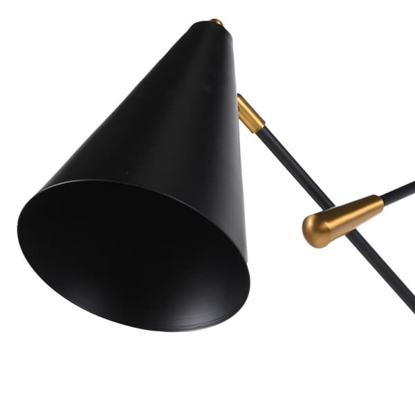Mayfair IV Black and Brass Four-Light Floor Lamp – 174 cm