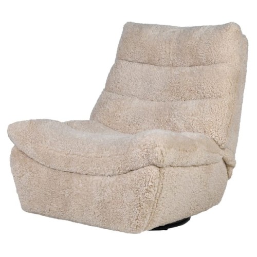 Kingham Cream Faux Sheepskin Recliner Chair