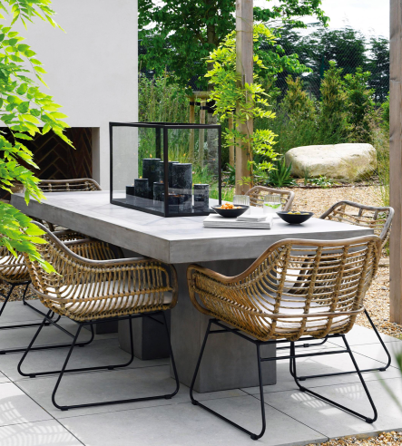 Concrete Garden Table, Grey, 100x220 cm – Large Concrete Dining Table