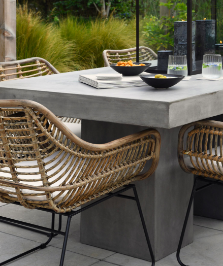 Concrete Garden Table, Grey, 100x220 cm – Large Concrete Dining Table