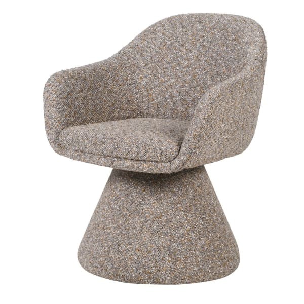 Monroe Beige swivel armchair with textured upholstery