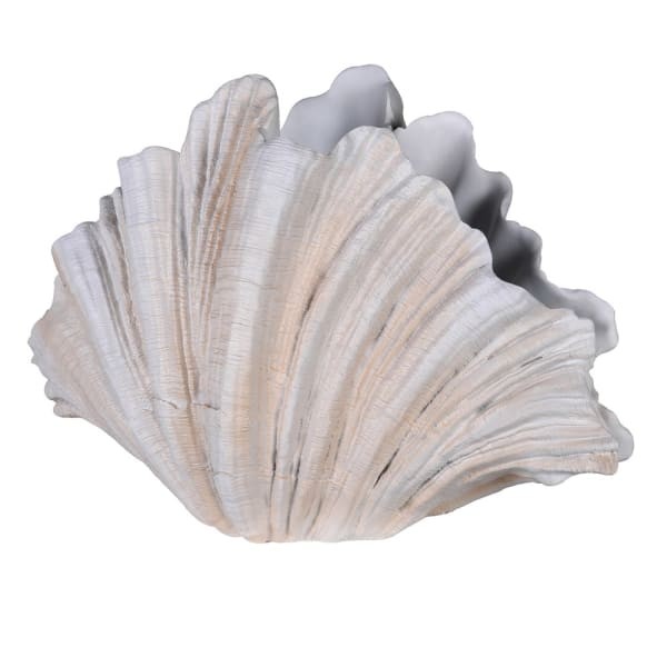 Cream Shell Sculptural Resin Vase, 55 cm