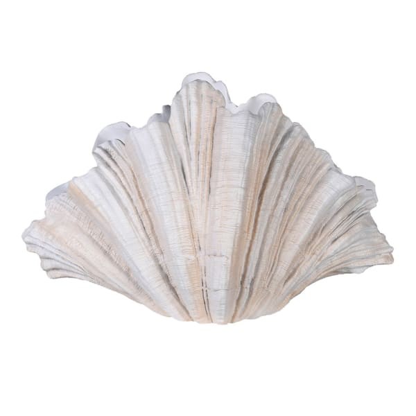 Cream Shell Sculptural Resin Vase, 55 cm