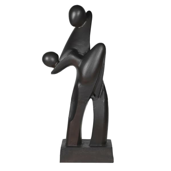 Abstract dancing couple sculpture in dark bronze aluminium