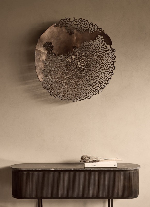 Chelsea Bronze Wall Decoration, 92 cm Aluminium Disc with Openwork Pattern