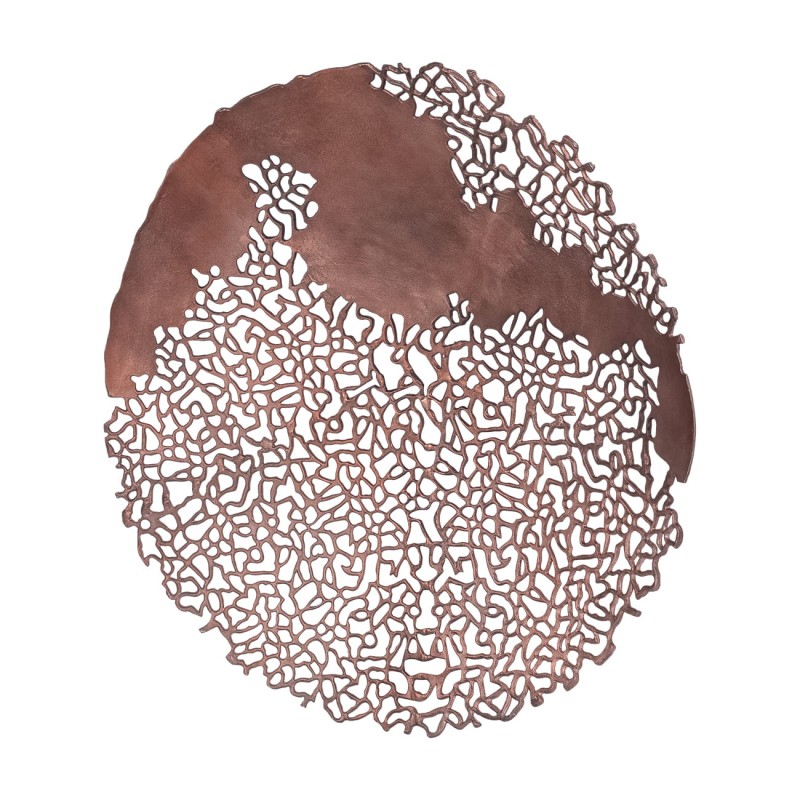 Round openwork bronze wall disc for the living room