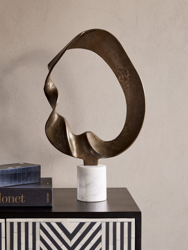Bromley Gold Sculpture – 51 cm Modern Aluminium Abstract Sculpture