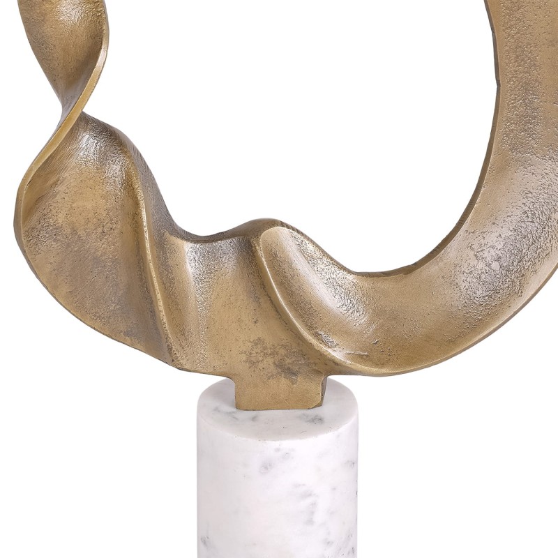 Bromley Modern Gold Aluminium Sculpture – 51 cm