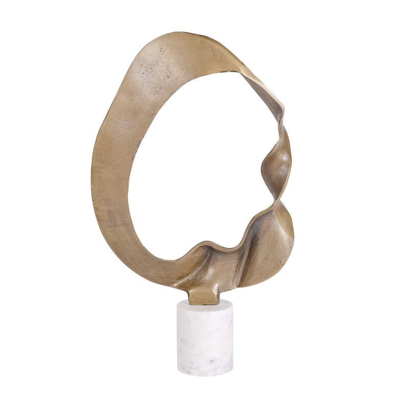 Bromley Abstract Gold Aluminium Sculpture – 51 cm