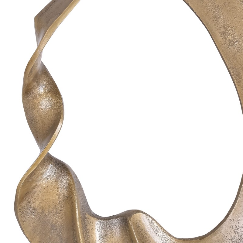 Bromley Abstract Gold Aluminium Sculpture – 51 cm
