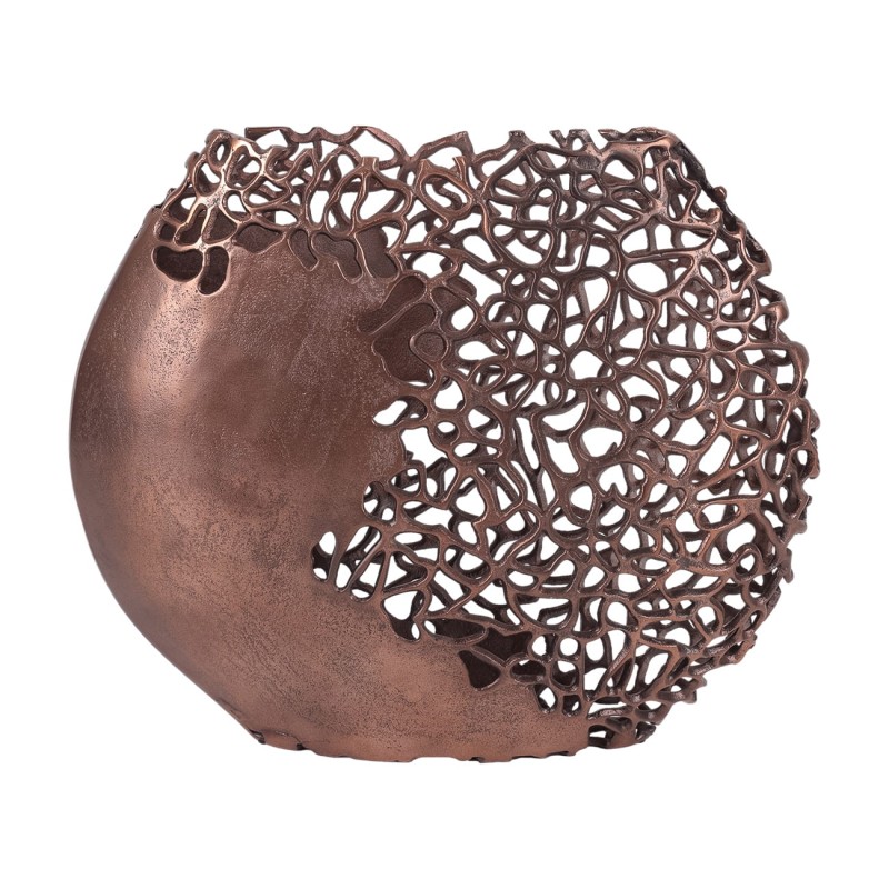 Chelsea Bronze Modern Aluminium Vase with Openwork Design, 49 x 40 cm