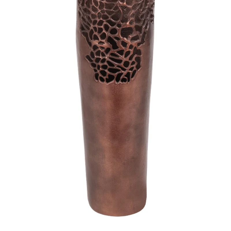 Aluminium vase with organic openwork detailing