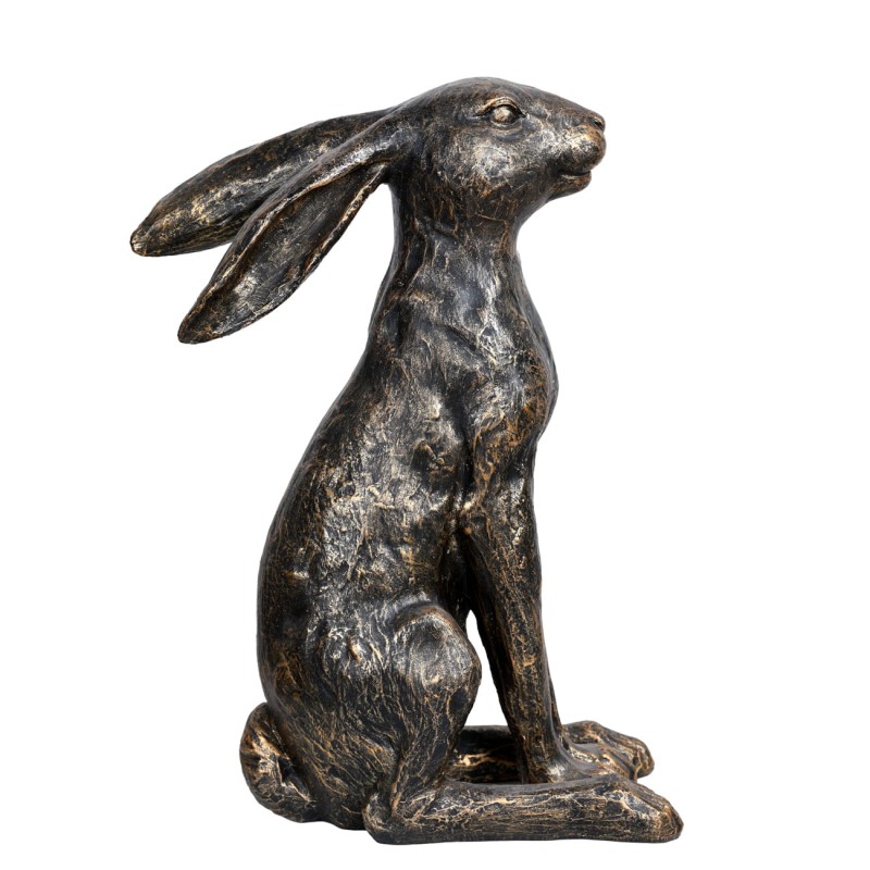 Resin hare sculpture with gold-toned highlights