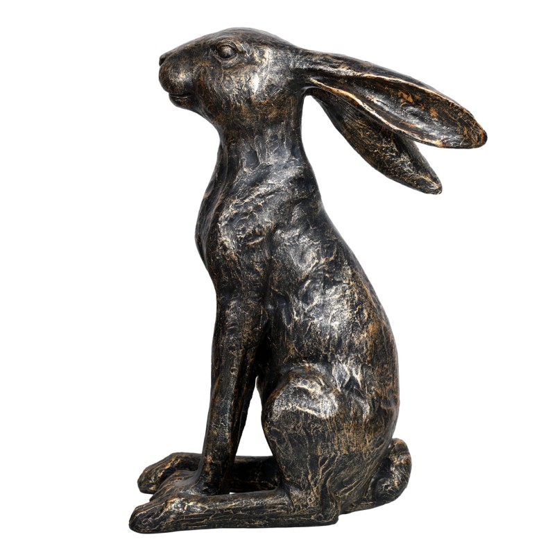 Antique bronze hare ornament with upright ears