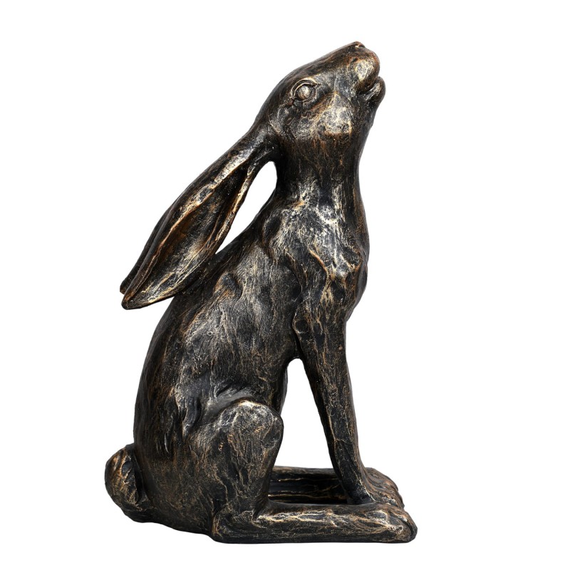 Resin hare ornament with raised head