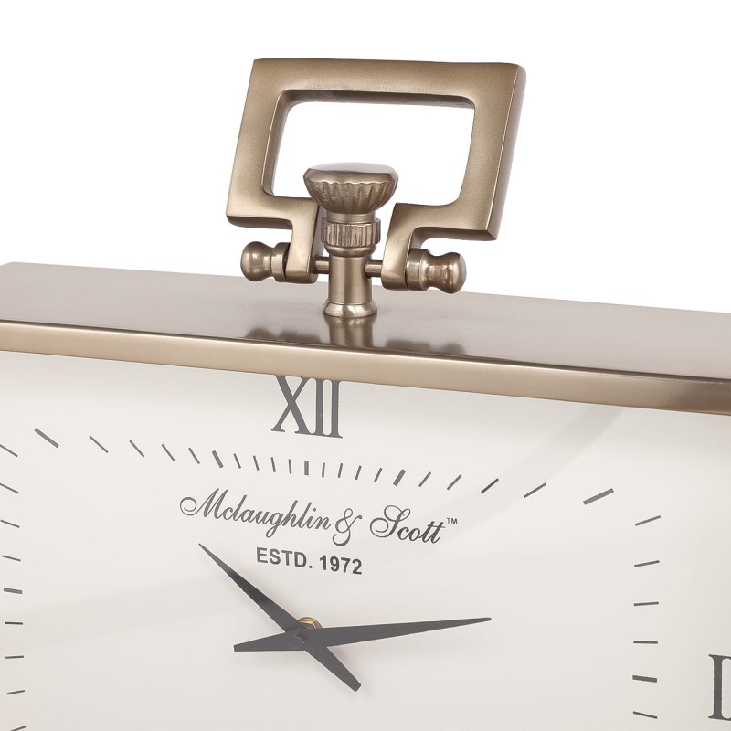 Decorative mantel clock with a top handle