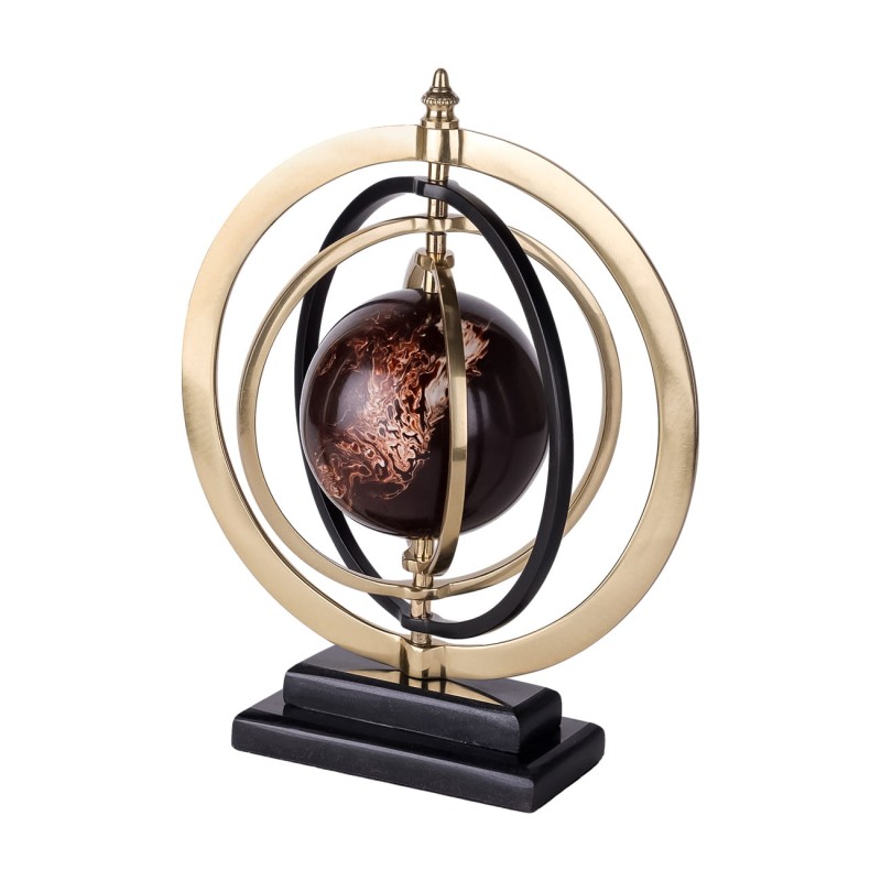 Eaton Armillary Sphere 27 cm – Gold & Bronze Aluminium Decorative Ornament