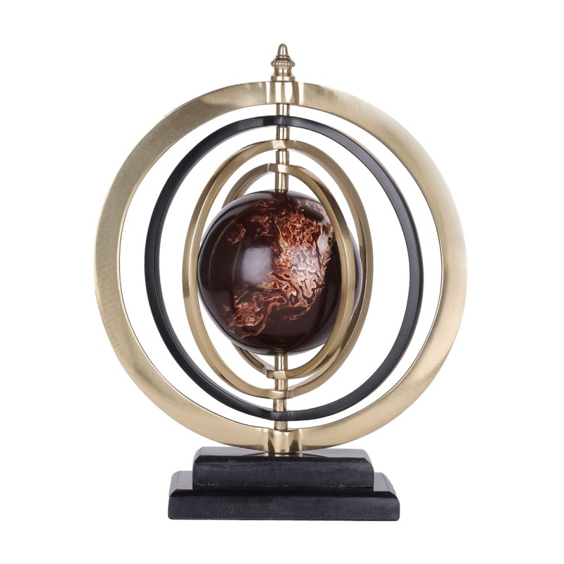 Eaton Armillary Sphere 27 cm – Gold & Bronze Aluminium Decorative Ornament