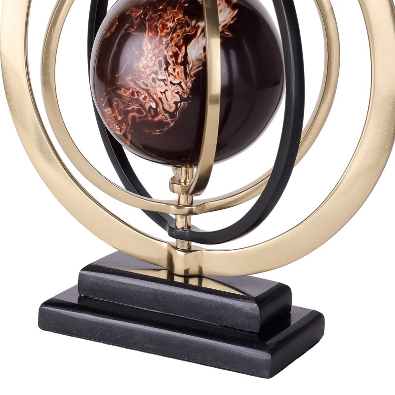 Eaton Armillary Sphere 27 cm – Gold & Bronze Aluminium Decorative Ornament