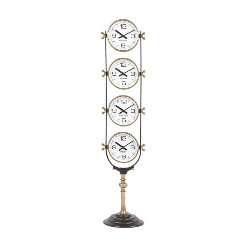 Four city clock showing New York London Hong Kong and Sydney