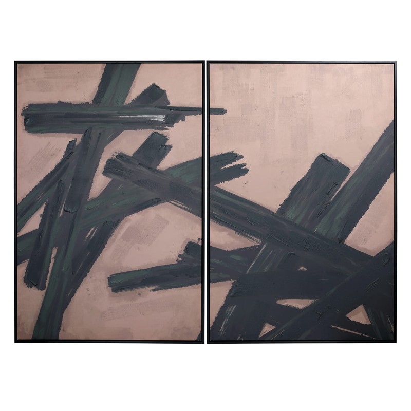 Brush Taupe abstract diptych 160 × 120 cm