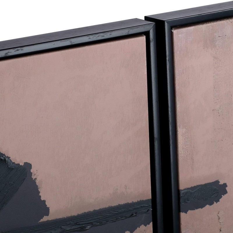 Textured canvas diptych in beige and charcoal