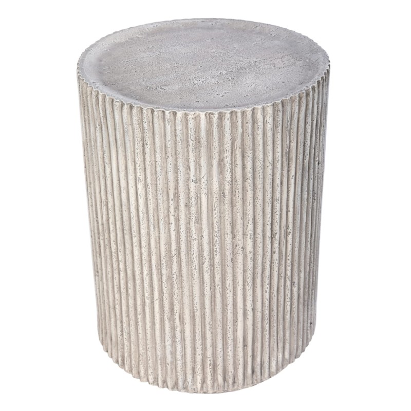Stone side table with vertical fluting