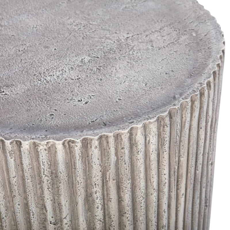 Fluted bedside table in pale stone tones