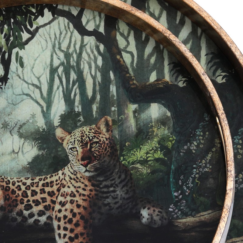 Leopard print trays for a coffee table