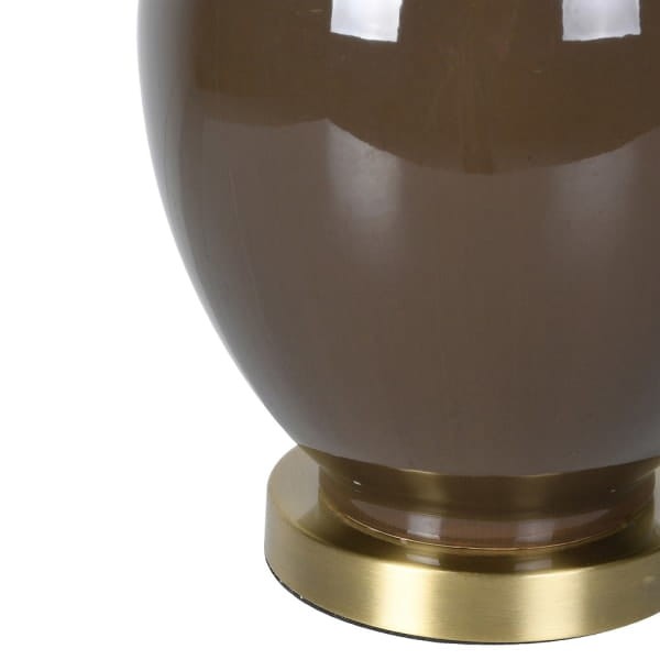 Elegance Brown Table Lamp, 82 cm – Luxury Ceramic Lamp with Grey Shade