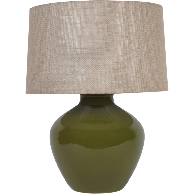 Finsbury Green ceramic table lamp measuring 55.5 cm high