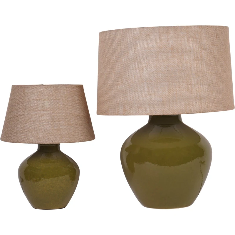 Decorative green lamp for a bedroom