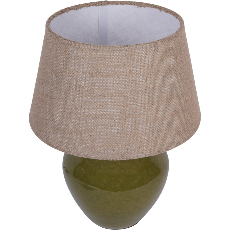 Green ceramic bedside lamp