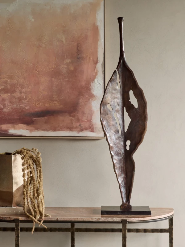 Antique bronze aluminium sculpture with openwork details