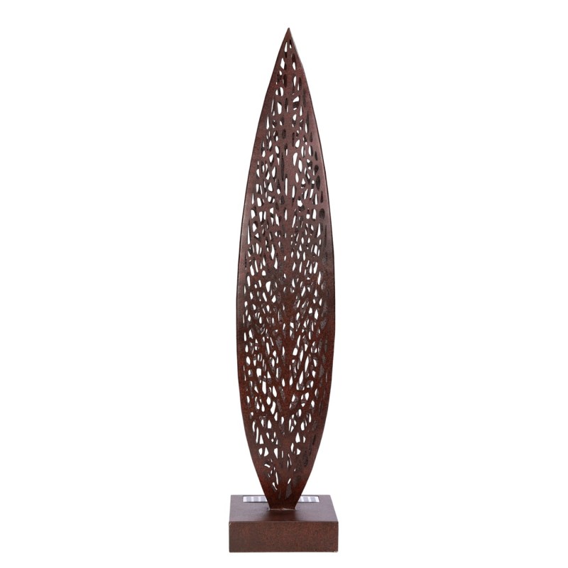Abstract leaf sculpture in an aged bronze finish