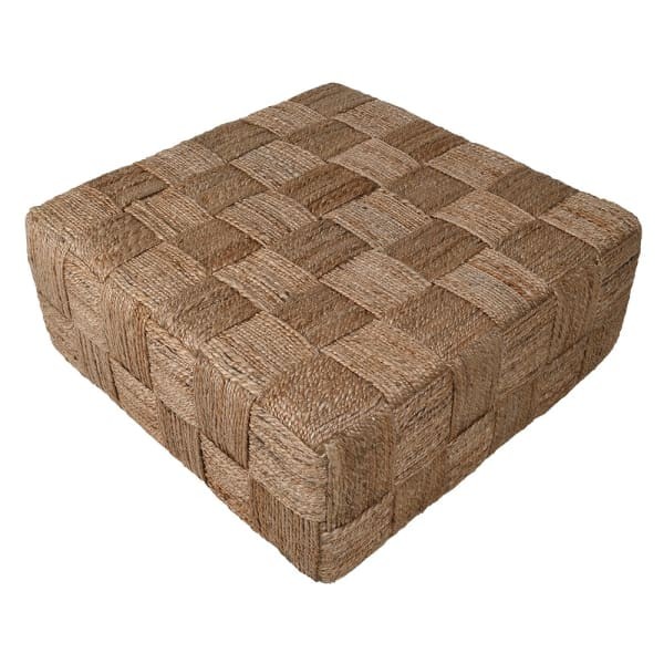 Handwoven Boho Jute Coffee Table, 90 cm