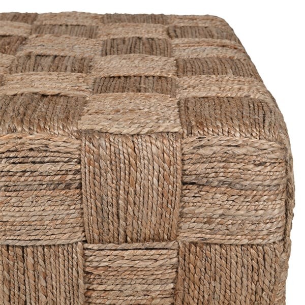 Handwoven Boho Jute Coffee Table, 90 cm