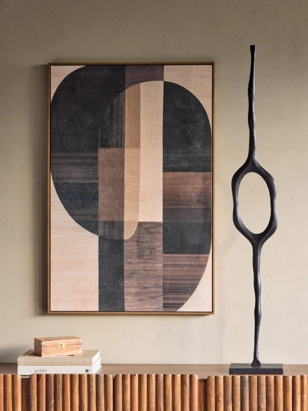 Abstract Bronze Sculpture – Modern Tall Aluminium Decorative Art (147 cm)