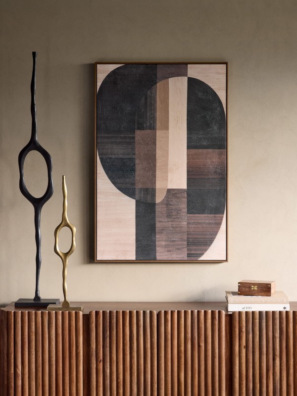 Abstract Bronze Sculpture – Modern Tall Aluminium Decorative Art (147 cm)