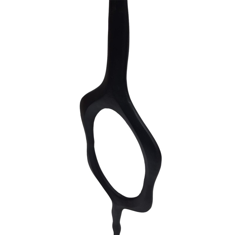 Close-up of the dark bronze sculpture finish
