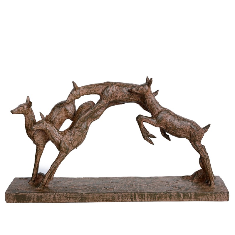 Young deer sculpture captured in motion