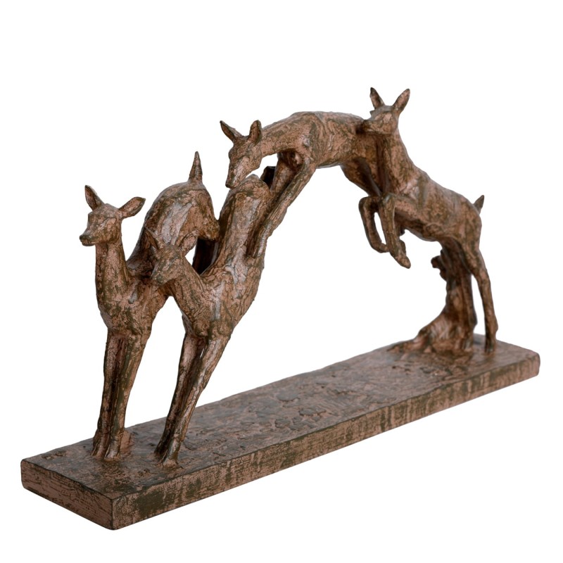 Bronze-effect resin deer ornament