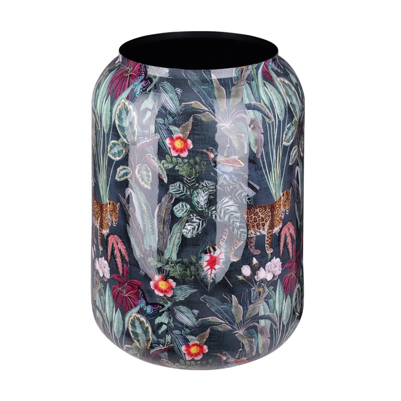 Tropic large decorative vase 62 cm with jungle and leopard design